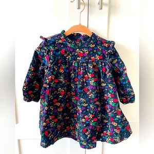 Baby Gap Corduroy Flower Dress, Long Sleeves
